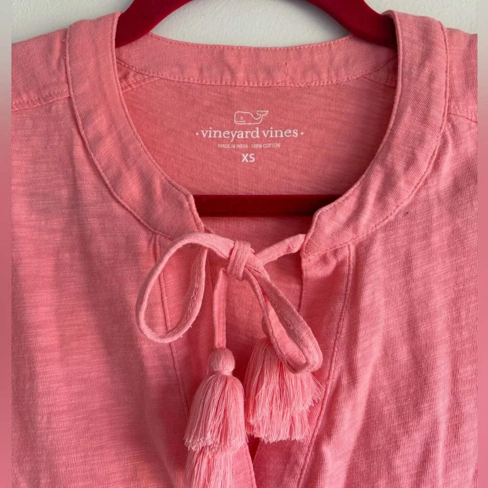 Vineyard Vines Sleeveless Tassel Tie Neck Cotton Dress Size XS - Picture 3 of 5